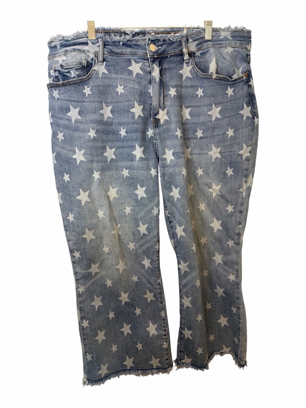 Judy Blue High Waist Star Print Cropped Straight Jeans